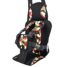 Універсальне безкаркасне дитяче автокрісло з підголовником та ременями від 1 до 5 років Камуфляж (ЖЯ)