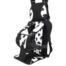 Універсальне безкаркасне дитяче автокрісло з підголовником та ременями від 1 до 5 років, Біло-чорний (ЖЯ)