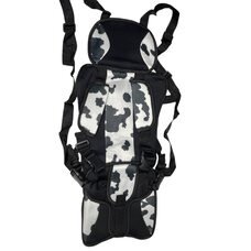 Універсальне безкаркасне дитяче автокрісло з підголовником та ременями від 1 до 5 років, Біло-чорний (ЖЯ)