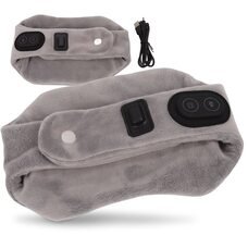 Эргономичный вибромассажный бандаж на шею с подогревом Calm Heat Massaging Neck Wrap Серый (ЖЯ)