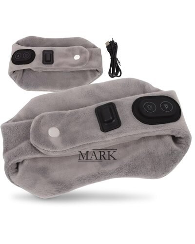 Эргономичный вибромассажный бандаж на шею с подогревом Calm Heat Massaging Neck Wrap Серый (ЖЯ)