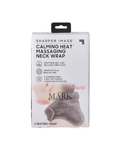 Эргономичный вибромассажный бандаж на шею с подогревом Calm Heat Massaging Neck Wrap Серый (ЖЯ)