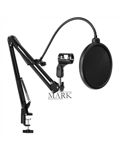 Студийный микрофон с кронштейном со стойкой и ветрозащитой Music DJ. M 800U Черный (ЖЯ)