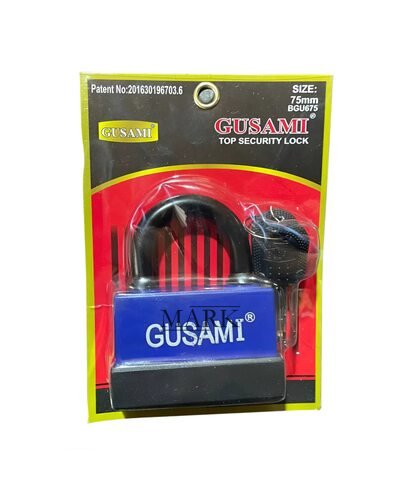 Дисковый навесной влагозащищенный замок для двери Gusami BGU-675 75мм синий (ЖЯ)