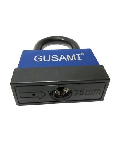 Дисковый навесной влагозащищенный замок для двери Gusami BGU-675 75мм синий (ЖЯ)