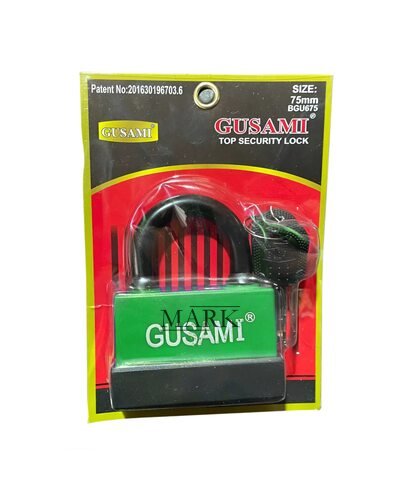 Дисковый навесной влагозащищенный замок для двери Gusami BGU-675 75мм Зеленый (ЖЯ)