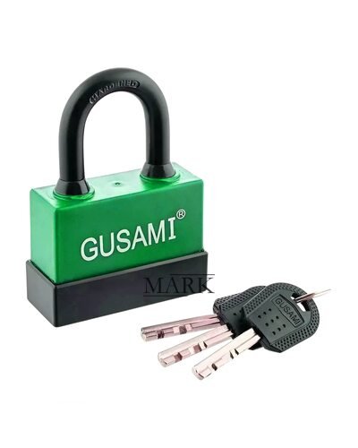 Дисковый навесной влагозащищенный замок для двери Gusami BGU-675 75мм Зеленый (ЖЯ)