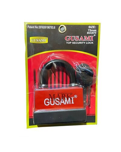 Дисковый навесной влагозащищенный замок для двери Gusami BGU-675 75мм Красный (ЖЯ)