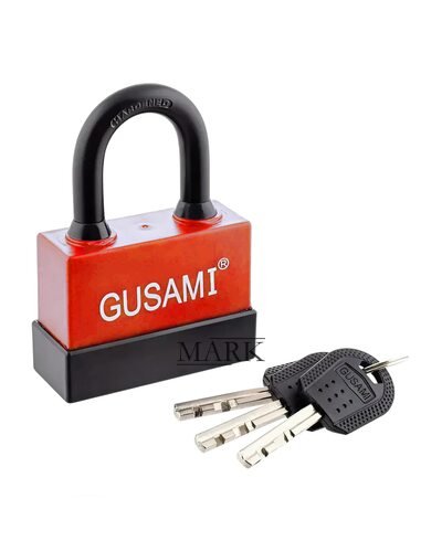 Дисковый навесной влагозащищенный замок для двери Gusami BGU-675 75мм Красный (ЖЯ)