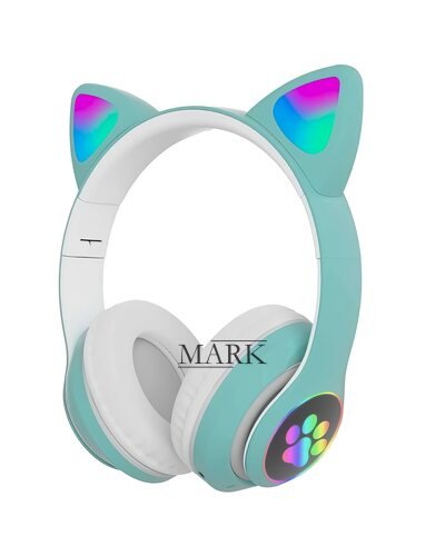 Беспроводные складные TWS bluetooth наушники с кошачьими ушками Cat STN-28 Бирюзовый + карта памяти на 32 Гб Беспроводные складные TWS bluetooth наушники с кошачьими ушками Cat STN-28 Бирюзовый + карта памяти на 32 Гб