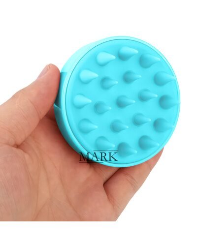 Массажер-шабер щетка для кожи головы и мытья волос DragonTeeth 8 см Голубой