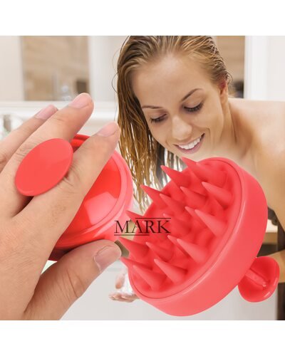 Массажер-шабер щетка для кожи головы и мытья волос DragonTeeth 8 см Красный