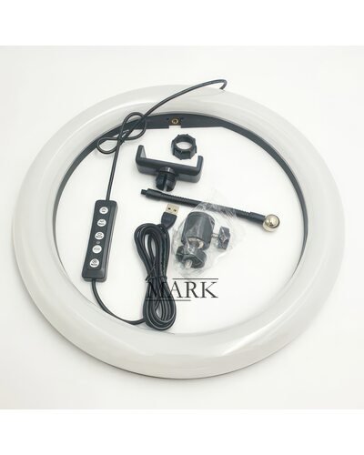 Кольцевая цветная селфи LED-лампа на штативе LED SOFT RING LIGHT RGBW 30 см со штативом в комплекте 210 см