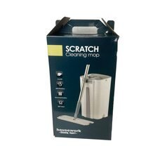 Механічна швабра-ледарка з відром і автоматичним віджимом Scratch housework 10 л Біло-сірий (НА-371)