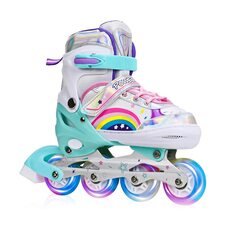 Дитячі регульовані роликові ковзани з колесами які світяться 101 M (35-38) М'ятний (4381).