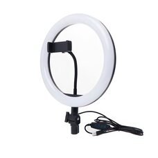 Кільцева кольорова LED селфі-лампа 30см з підсвічуванням для фотографів блогерів, тіктокерів, візажистів зі штативом у комплекті 210 см