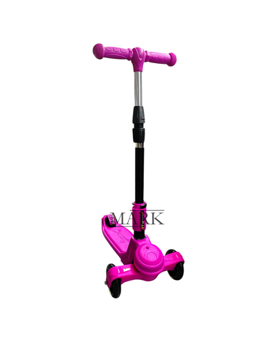 Детский трехколесный самокат M-k plus K-40, складной, Розовый