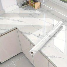 Самоклеюча плівка для кухні, меблів, техніки 60×1000 см, Білий мармур