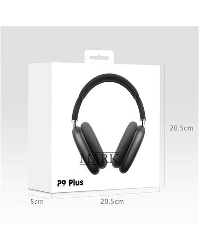 Беспроводные накладные TWS bluetooth наушники с микрофоном и поддержкой карты памяти AirMax P9 400 мА/год Черный металл (HA-34)