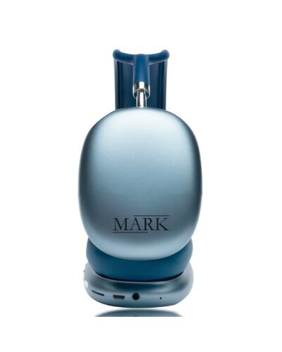 Беспроводные накладные TWS bluetooth наушники с микрофоном и поддержкой карты памяти AirMax P9 400 мА/год Синий металл (HA-34)