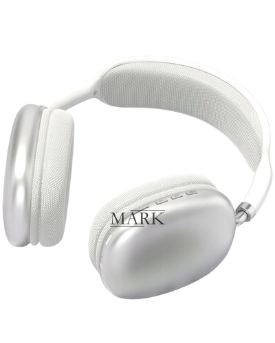 Беспроводные накладные TWS bluetooth наушники с микрофоном и поддержкой карты памяти AirMax P9 400 мА/год Серебристый металл (HA-34)