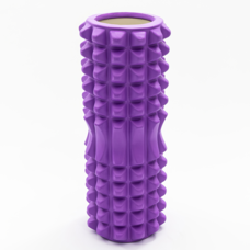 Масажний ролик для йоги, валик для масажу спини, шиї, ніг 33х13 см, Фіолетовий (509)