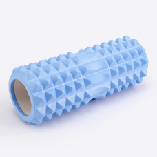 Масажний ролик для йоги, валик для масажу спини, шиї, ніг 33х13 см, Блакитний (509)