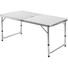 Туристичний розкладний стіл для пікніка з 4 стільцями і парасолькою 1,6 метра, складається у валізу Білий