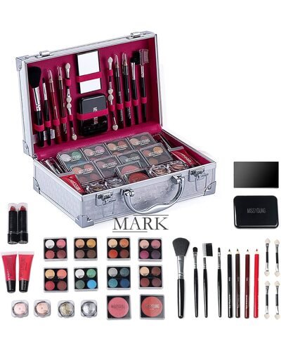 Стартовый набор косметики для макияжа в складном портативном чемоданчике GM19423 Розовый кейс (HA-281)