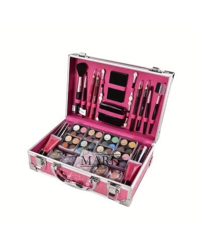 Стартовый набор косметики для макияжа в складном портативном чемоданчике GM19423 Розовый кейс (HA-281)