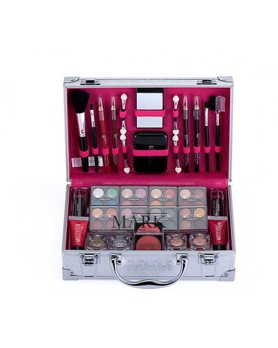 Стартовый набор косметики для макияжа в складном портативном чемоданчике GM19423 Розовый кейс (HA-281)