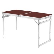Туристичний розкладний посилений стіл для пікніка складається у валізу Коричневий