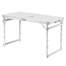 Туристичний розкладний посилений стіл для пікніка з парасолькою 1,6 метра, складається у валізу Білий