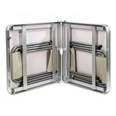 Туристичний розкладний посилений стіл для пікніка з парасолькою 1,6 метра, складається у валізу Зелений