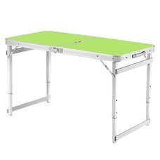 Туристичний розкладний посилений стіл для пікніка з парасолькою 1,6 метра, складається у валізу Зелений