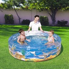 Надувний басейн BestWay 51045 Дитячий Водний світ, білий з блакитним (М +)