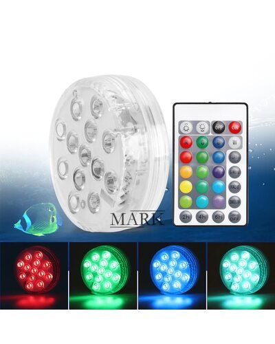 Светодиодная декоративная лампа для бассейна,Rainbow Shower плавает/тонет. 12 цветов. Пульт ДУ. (205)