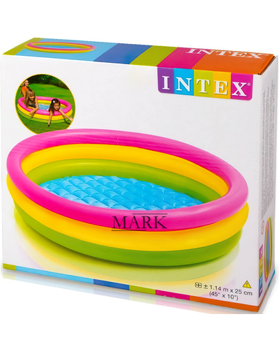 Детский надувной бассейн с надувным дном от 3 лет 147х33см Intex 57422 NP "Радуга" 335л (IGR24)
