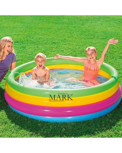 Детский надувной бассейн с надувным дном от 3 лет 147х33см Intex 57422 NP "Радуга" 335л (IGR24)