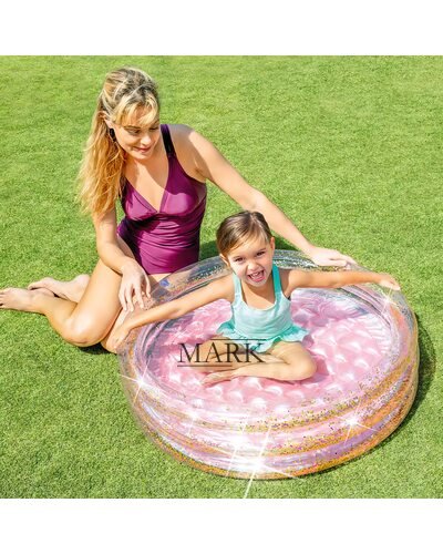 Детский надувной бассейн с надувным дном от 1 года 86х25 см Intex 57103 "Блесточки" 56л (IGR24)