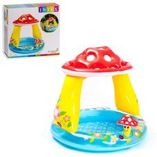 Дитячий надувний басейн із дахом від 1 року 102×89 см Intex 57114 "Гриб" 45л (IGR24)