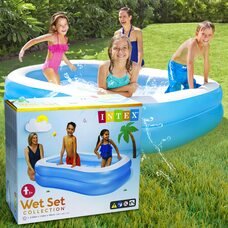Дитячий надувний басейн від 3 років 203*152*48см "Сімейний" Intex 57180 540л (IGR24)