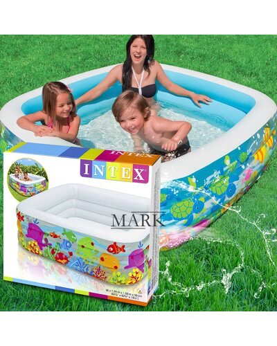 Детский надувной бассейн от 3 лет 159*159*50см "Голубая лагуна" Intex 57471 344л (IGR24)