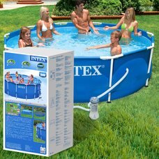Каркасний сімейний круглий басейн 6+років Intex 28200 305*76см 4485л (IGR24)