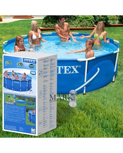 Каркасный семейный круглый бассейн 6+лет насос в комплекте Intex 28202 305*76см 4485л (IGR24)