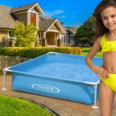 Дитячий каркасний сімейний прямокутний басейн Intex "Mini Frame Pool" 57173 337л