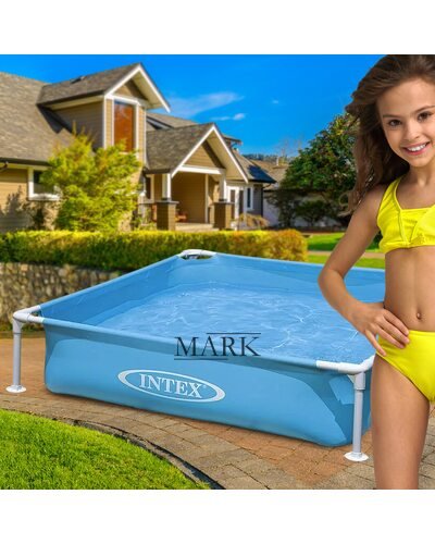 Детский каркасный семейный прямоугольный бассейн Intex "Mini Frame Pool" 57173 337л