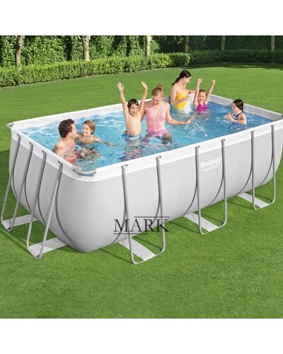 Каркасный семейный прямоугольный бассейн тент-крышка в комплекте BestWay 56465 14812 л (IGR24)