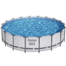Каркасний сімейний круглий басейн з насосом, тентом-кришкою та сходами в комплекті BestWay "Steel Pro Max" 56462 23062 л (IGR24)