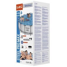 Каркасний сімейний круглий басейн з насосом, тентом-кришкою та сходами в комплекті BestWay "Steel Pro Max" 56462 23062 л (IGR24)